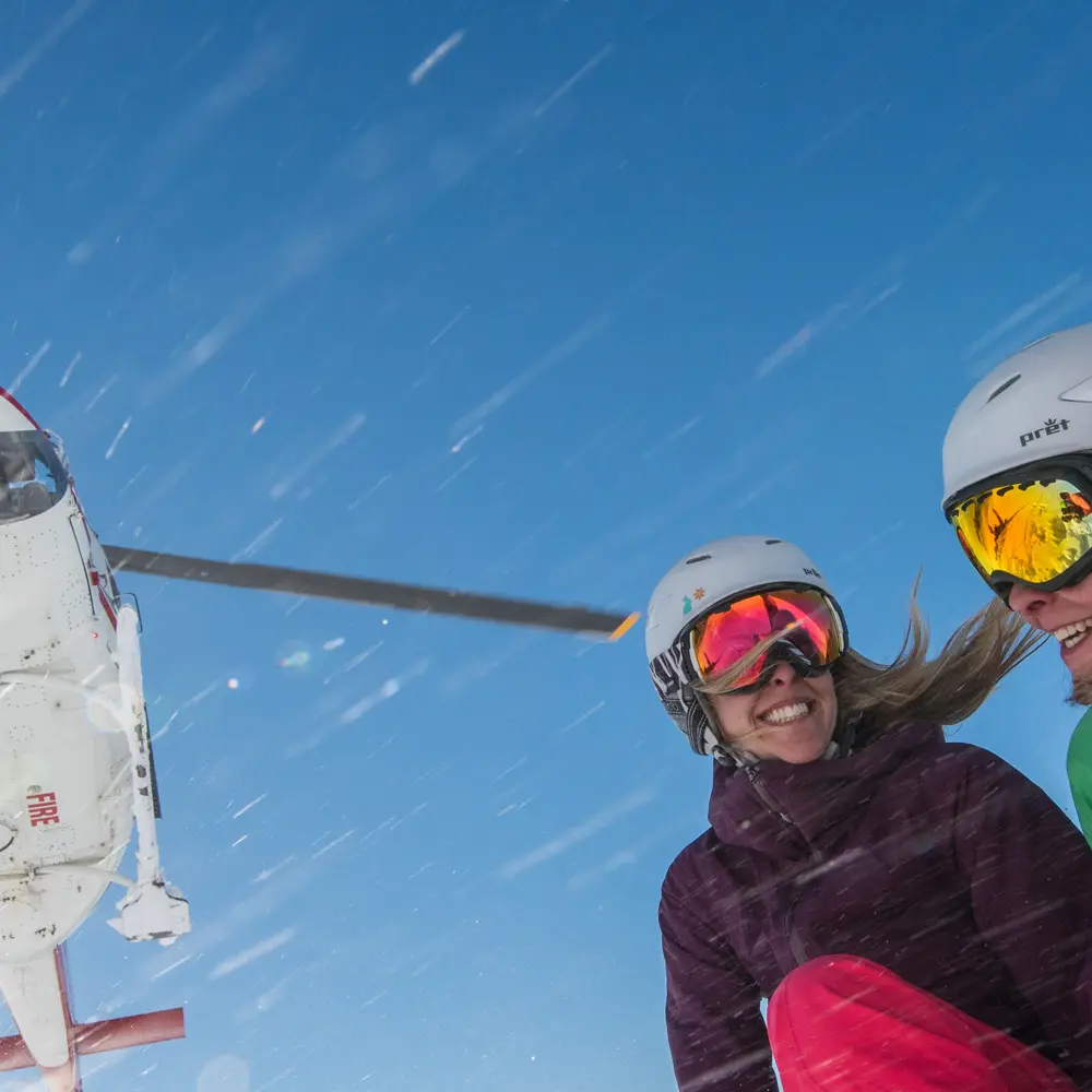 Family heli skiing with CMH