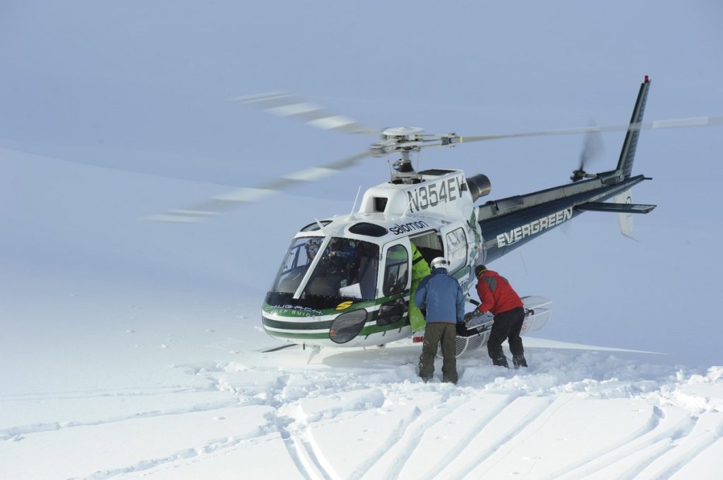 Small group heli skiing